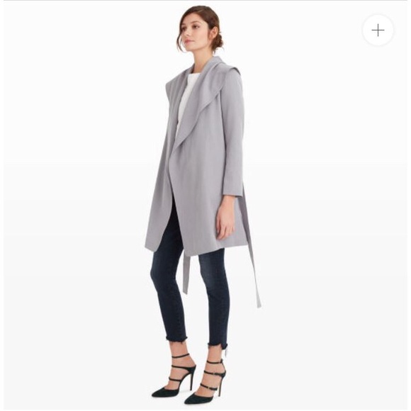 ❗️SOLD❗️Club Monaco Hanne Trench Coat Shadow Grey - Picture 4 of 7